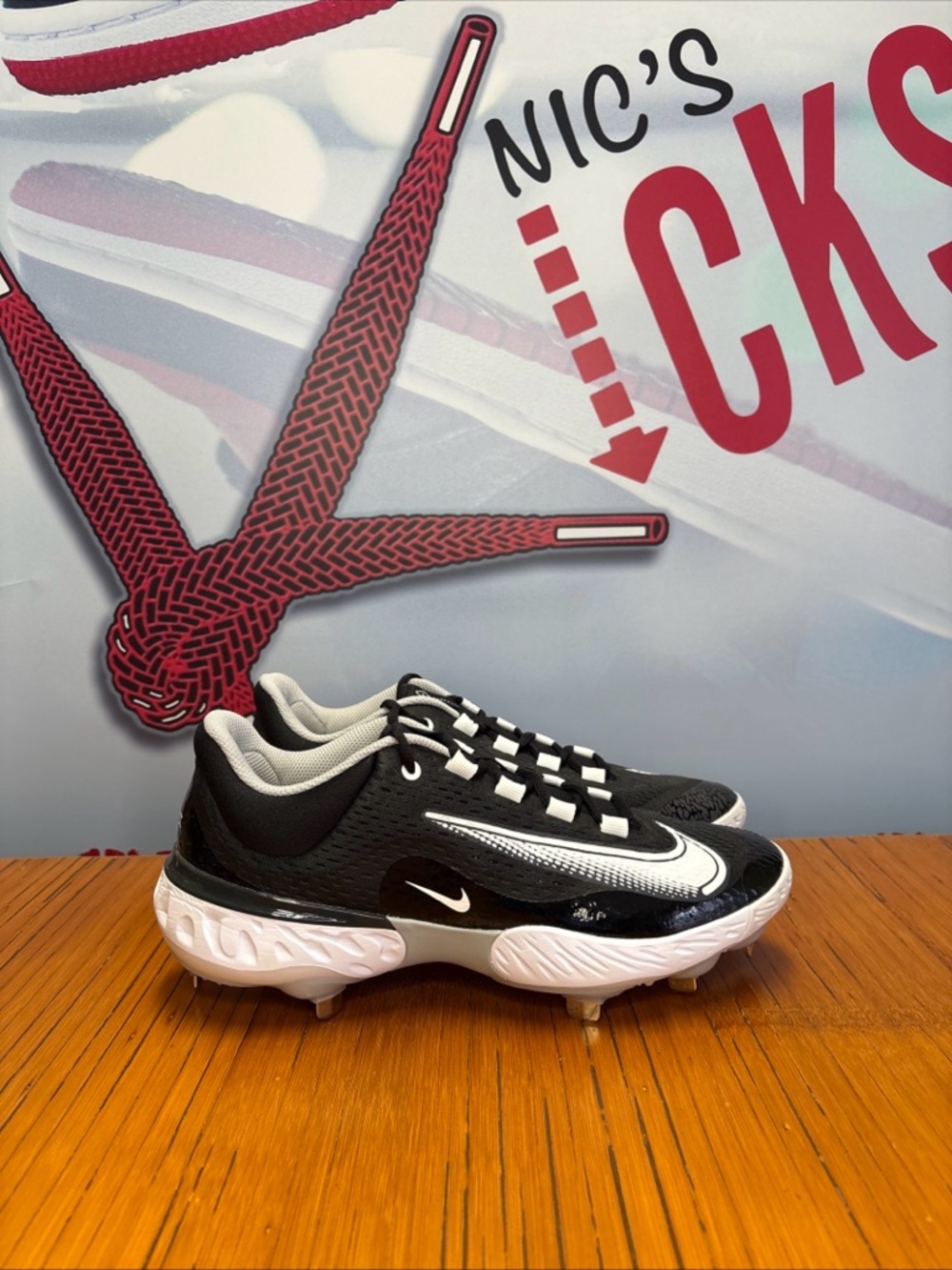 Nike Alpha Huarache Elite 4 Low Baseball Cleats Black (DJ6521-011) Mens Size 9.5